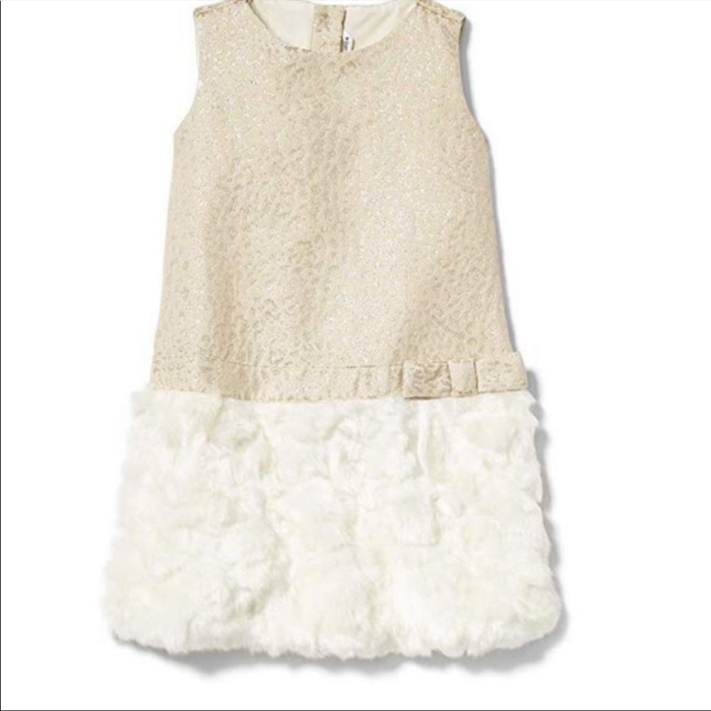 Janie and Jack Party Dress with Faux Fur Skirt 12-18 months